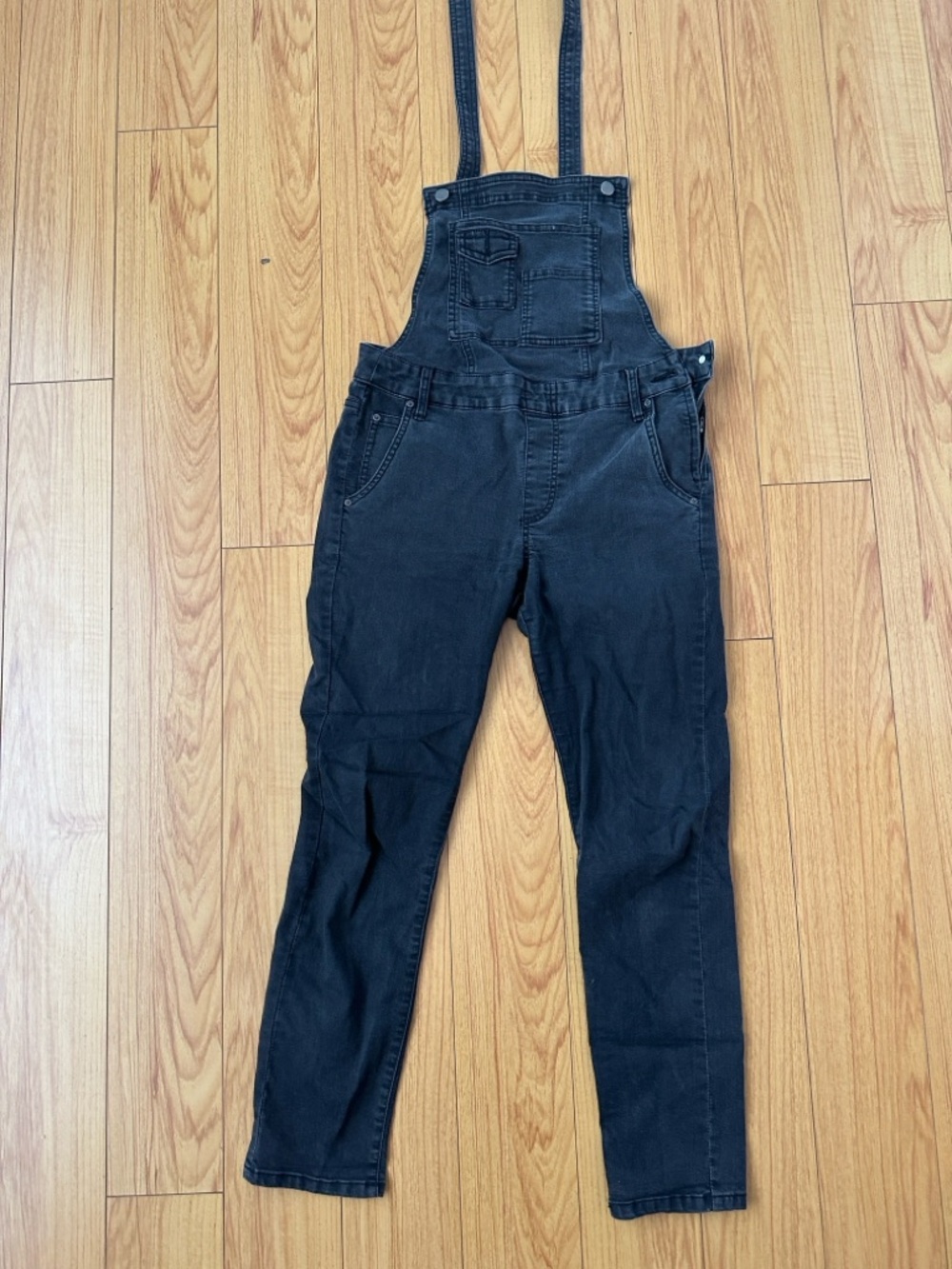 Free People Black Overalls